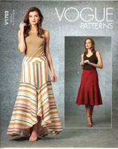 Vogue V1703 Misses 16 to 24 Midi and Maxi Flared Skirts Uncut Sewing Pattern - $23.20