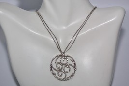14K White Gold Double Rolo Link Filigree Design 2.43CTW Diamond Pendant Necklace - £935.85 GBP