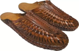 Mens Kolhapuri flat Leather chappal Jesus BOHO ethnic Sandals HT20 US size 7-12 - £34.32 GBP