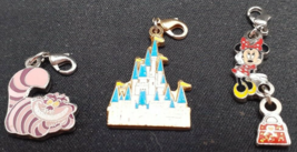 Disney Charms Lot of 3 Minnie Mouse, Cheshire Cat, &amp; Cinderella Castle - £10.91 GBP