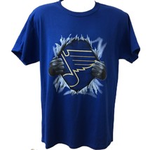 NHL St. Louis Blues Graphic Tshirt Medium Play Gloria Hockey Hanes - £17.97 GBP