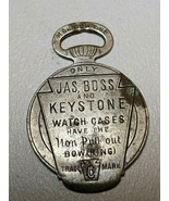 Advertising Pocket Watch Fob &amp; Case Opener Jas Boss Keystone Catasauqua PA - £50.63 GBP