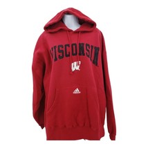 Adidas Wisconsin Badgers Heavy Red Hoodie Sweatshirt Mens Size Large - $29.34