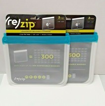 rezip Reusable Lunch Storage Bags by Lay Flat Leakproof 2-2 Packs 4 bags... - $19.47