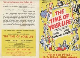 The Time of Your Life Advertising Brochure McCarter Theatre Princeton 19... - £21.90 GBP