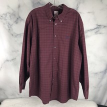 Brooks Brothers Madison Shirt Mens XL Long Sleeve Button Down Burgundy Grn Plaid - £20.93 GBP