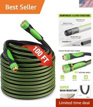 Kink-Free 5/8" x 100ft Hybrid Water Hose with Brass Fittings - All Weath... - $114.33