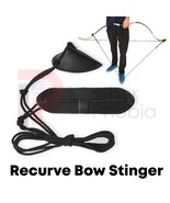 Leather Bow Stringer Black Archery Bowstring Recurve Longbow Replace Rop... - £6.85 GBP