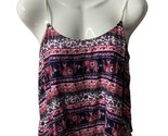 Eyelash Couture Women’s Elephant Tank Top Size S  Multi Colored  Red Pur... - £11.79 GBP