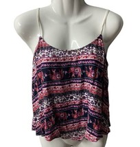 Eyelash Couture Women’s Elephant Tank Top Size S  Multi Colored  Red Purple Pink - £11.78 GBP