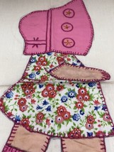 Sunbonnet Sue Quilted Embroidery Square Piece Finished Add to Quilt / Fi... - £8.99 GBP