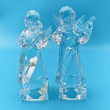 Mikasa full lead crystal Herald Angels, Mandolin &amp; Violin, 8½&quot;, Germany 2 Angels - £21.17 GBP