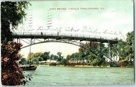 Bridges Postcard High Bridge Lincoln Park Chicago Illinois Posted 1910 - £15.75 GBP