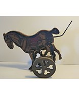 LOUIS NICHOLE ANTIQUE HORSE PUSH TOY WITH MOVABLE LEGS - £57.04 GBP