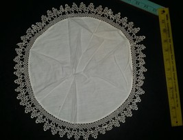 Vintage Handmade 15 inch Round Crochet Lacy Edge Table Mat or Doily - £14.21 GBP