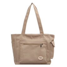 Women Canvas Shoulder Bag Large Capacity Solid Color Daily Shopping Bags Student - £29.62 GBP