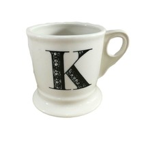 Anthropologie Mug Monogram Letter K Alphabet Coffee Tea Black White 12 o... - £11.87 GBP