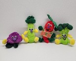 Lot of 4 Vintage Toy Box Creations Veggie Friends Plush Toys Broccoli Pe... - $17.32