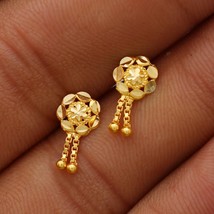 Tiny Stud Flower Earrings 20k Gold Stud Tops Women Earrings Baby Earrings Handma - £102.31 GBP