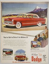 1953 Print Ad The &#39;53 Dodge Coronet V-Eight 4-Door Sedan Mountains,City Traffic - £17.76 GBP
