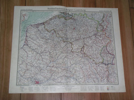 1927 Original Vintage Map Of Belgium Luxembourg / Northern France - $26.53