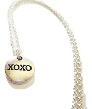 Silver XOXO Friendship Necklace Choker Length With XOXO Hugs and Kisses Charm - £13.18 GBP