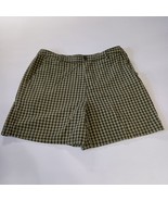 White Stag Chino Shorts Womens Size 12 Ladies Green Black Checkered Pattern - $181.86 MXN