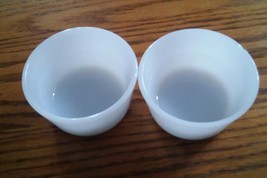 000 2 Vintage Glasbake Milk Glass Custard Desert Cups 2&quot; Deep - £5.50 GBP