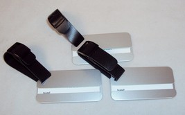 Luggage Tags ~ Set of 3, Aluminum Shell w/Rubber Belt &amp; Buckle Latch ~ L... - $9.75