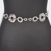 Silver Hammered Metal Chain Belt - $19.80
