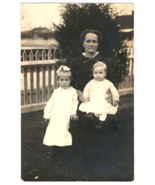 Real Photo Postcard RPPC Mother with Two Babies in the Front Yard - AZO - £4.26 GBP