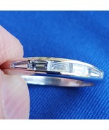 Earth mined Diamond slim Wedding Band Antique Platinum Stacking Thin Bri... - €2.095,05 EUR