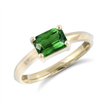 14K Yellow Gold 1.11ct TGW Rectangular-cut Green Tsavorite One-of-a-Kind Ring - £1,314.14 GBP