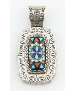 Carolyn Pollack Relios 925 Sterling Silver Mosaic Muti Stone Pendant Fre... - $203.73 CAD