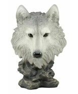 Realistic Large Gray Wolf Head Bust Statue 16&quot;Tall Blood Lust Timberwolf... - $90.21 CAD