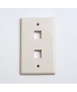 2 Pack Lot of 2 Hole Port Keystone Jack Wall Plate White with Mounting Screws - £3.85 GBP
