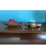 Vintage Wood Fish by Enesco Japan Salt &amp; Pepper Shakers - £11.73 GBP