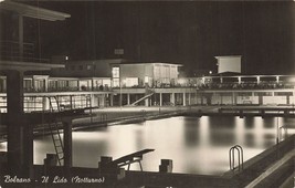 Bolzano Bozen ITALY-IL Lido NOTTURNA-NIGHT VIEW~1940s Photo Postcard - £7.89 GBP