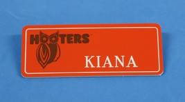 Hooters Restaurant Girl Kiana Orange / BLACK/WHITE Name Tag (Pin) - Waitress - £11.21 GBP