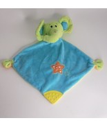 Elephant Rattle Lovey Teether Security Blanket Stars Green Blue Knotted ... - £14.87 GBP