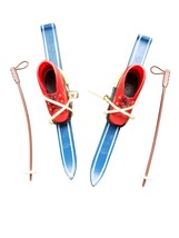 1960 Wilton Plastic Winter Skis with Boots and poles Skiing Cake Topper ... - $9.74