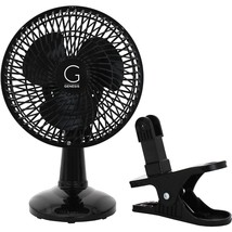 Genesis 6-Inch Clip Convertible Table-Top &amp; Clip Fan Two Quiet Speeds - Ideal Fo - £18.87 GBP