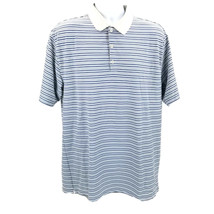 Nike Fit Dry Golf Polo Shirt Mens XL Blue Stripe Performance Sport 23407... - $14.84