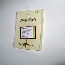 French Lord&#39;s Prayer Bible 4919F Jacquelines Gold Cross Dollhouse Miniature - £4.39 GBP
