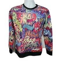 Mr. 1991 Inc &amp; Miss Go Graffiti Print Long Sleeve Crew Sweatshirt Size M - £21.63 GBP