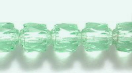 6mm Czech Cathedral, Transparent All Light Green Glass Beads, 25,spring,... - $2.25