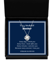 To my Mother, every day I think you - Love Knot Silver Necklace. Model 64038  - £31.86 GBP