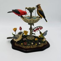 The Danbury Mint Spring Gathering By Bob Guge Bird Bath Flowers Figurine - £79.13 GBP
