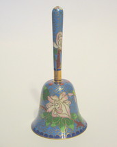 Cloissone Metal Bell Floral Images Curio Piece - $14.99