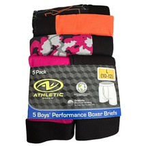 NEW Athletic Works Performance Boxer Briefs Large 10 12 Set of 5 Multicolor - £8.62 GBP